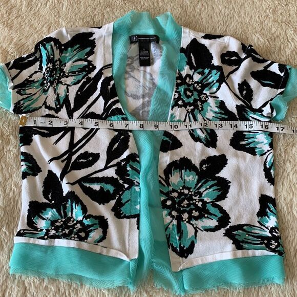 I-N-C black and blue floral sweater cover up - Picture 14 of 16
